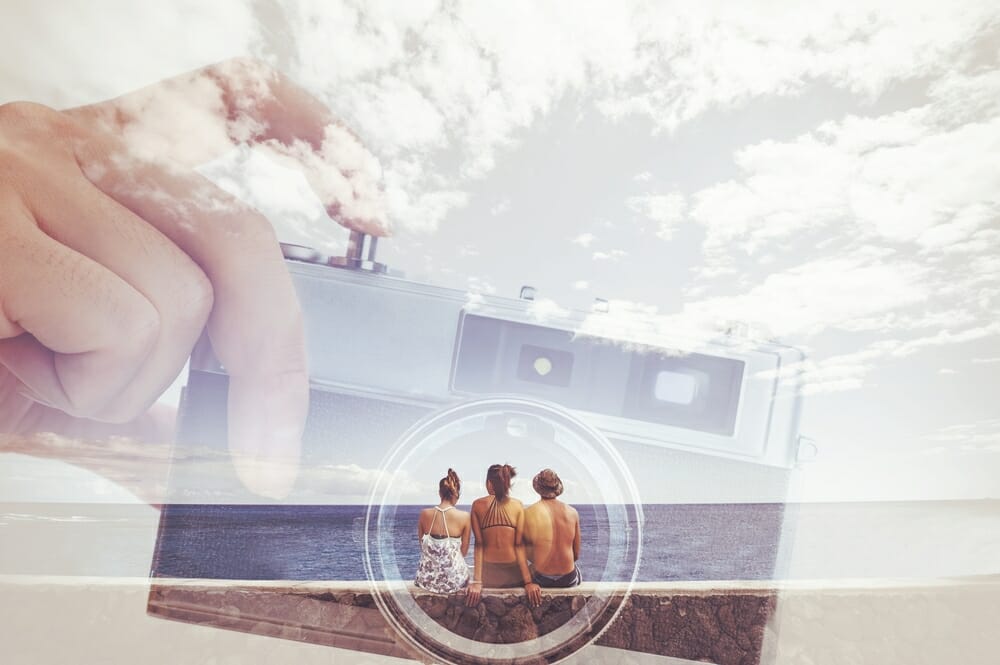 iphotography header title multiple exposure camera lense beach