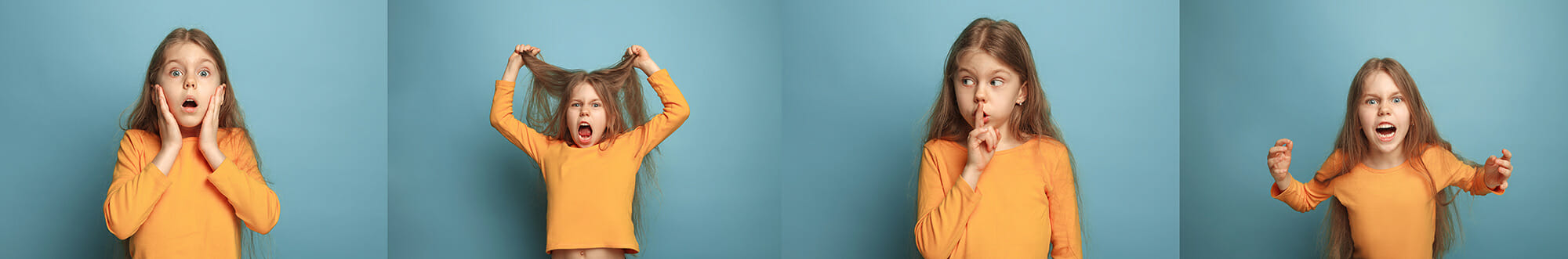 girl portrait photography yellow top expression happy shocked angry quiet