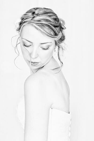 high key bridal portrait