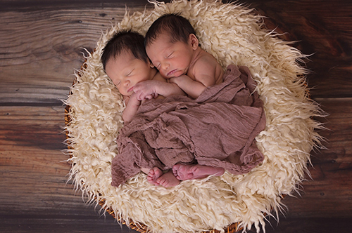 twins on blanket