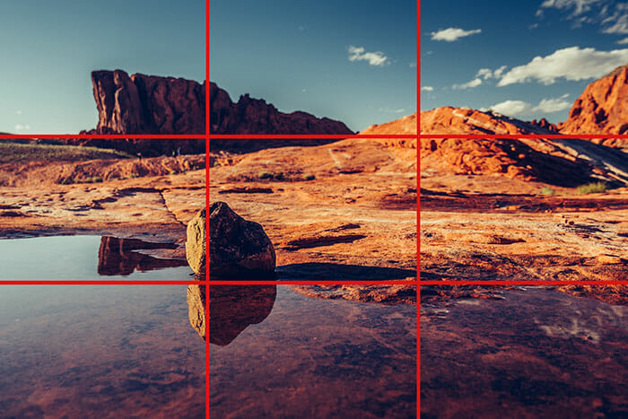 a landscape at valley of fire rule of thirds example
