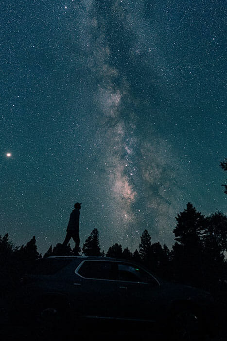 astrophotography shot with a car