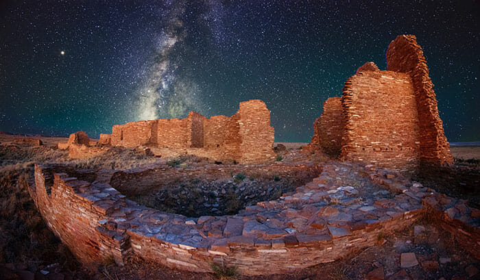 ruin photo with milky way