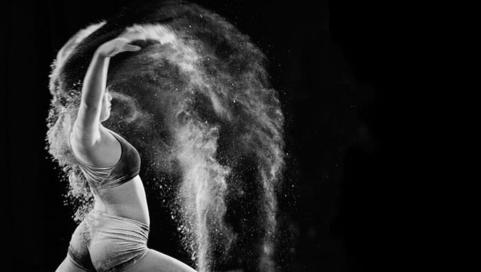 sporty paint powder pose