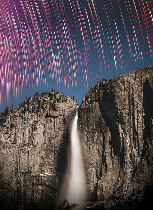 waterfall at night