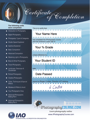 CPD Certified photography qualification