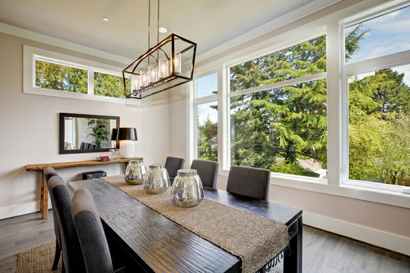 Luxurious,Modern,Dining,Room,Boasts,A,Black,Dining,Table,Illuminated Home Photography Interior Room Scene Example