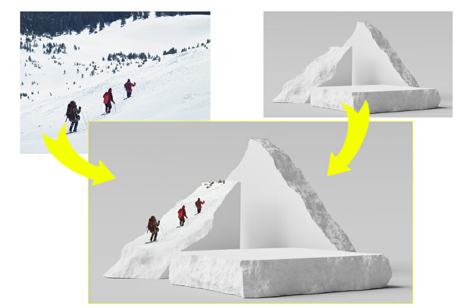 Mountains and Walkers Background (composite 900px 2) how to photoshop photos together the mountain walkers example